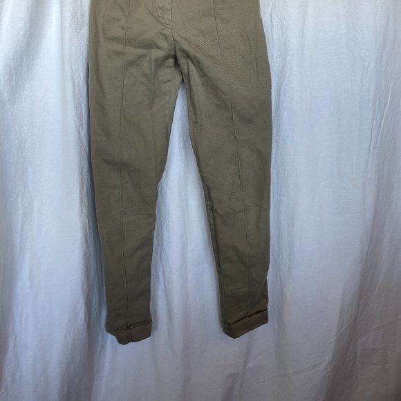 Anne Klein Cigarette High-Waisted Khaki Trouser - Picture 3 of 5